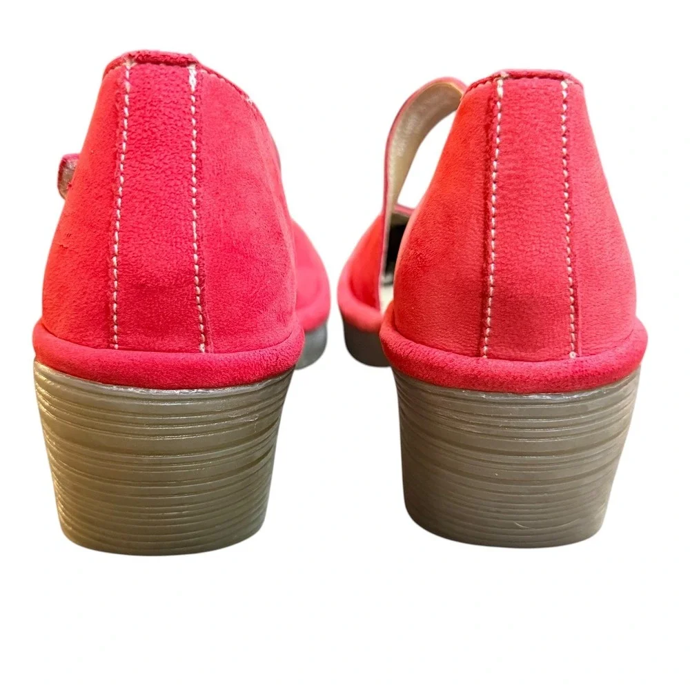 Fly London Wako Shoes Mary Jane Women 36 US 5.5 Red‎ P501144007 Wedge Retro Boho